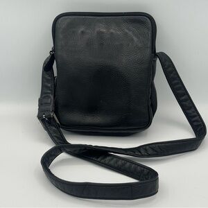 SAS Vintage Full Grain Leather Three Compartment Crossbody Bag Made in USA